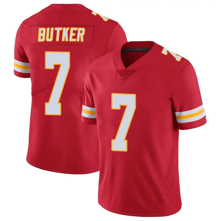 STECN KC.Chiefs #7 Harrison Butker Player Red Vapor Limited Stitched Jerseys