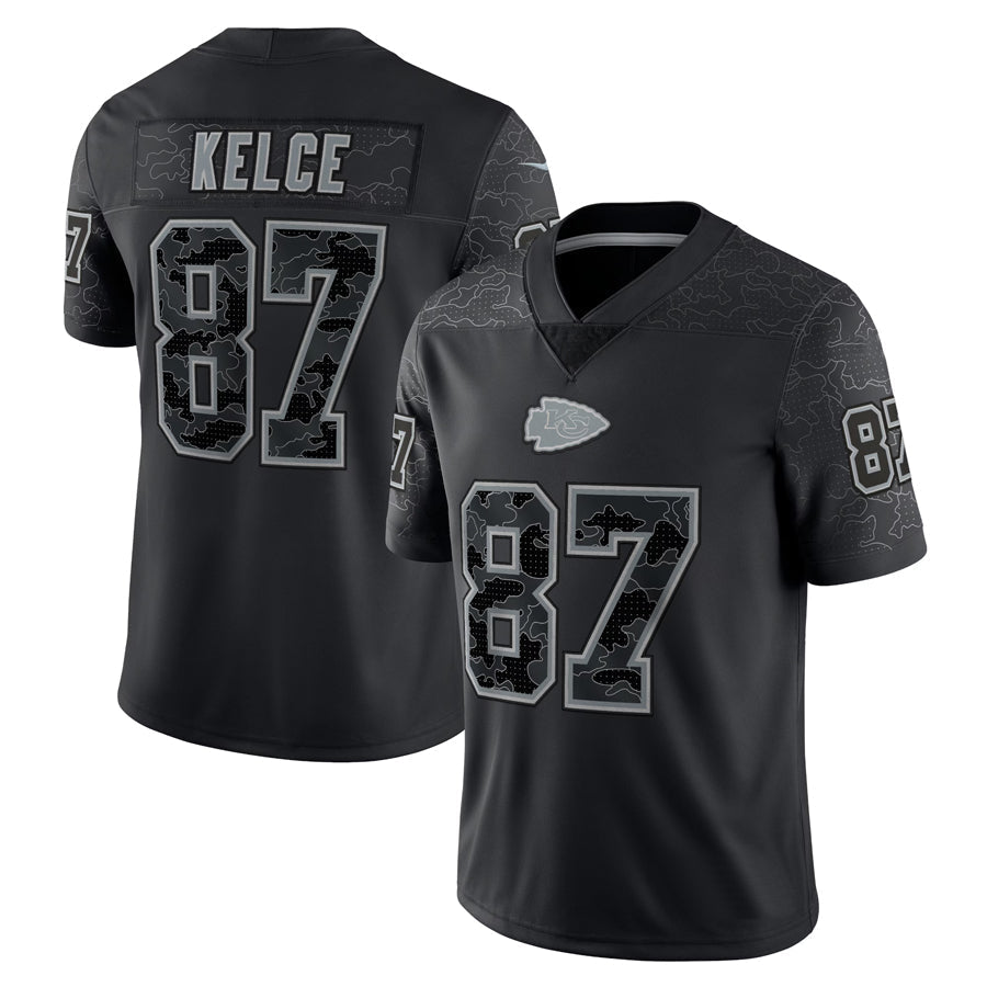 STECN KC.Chiefs #87 Travis Kelce Player Black RFLCTV Limited Stitched Jerseys