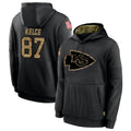 STECN KC.Chiefs #87 Travis Kelce Player Black Salute to Service Hoodies Stitched Jerseys