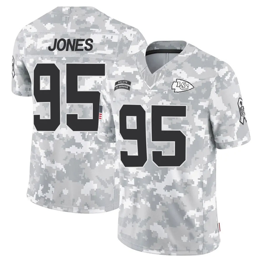STECN KC.Chiefs #95 Chris Jones Player Arctic Camo Salute to Service Limited Stitched Jerseys