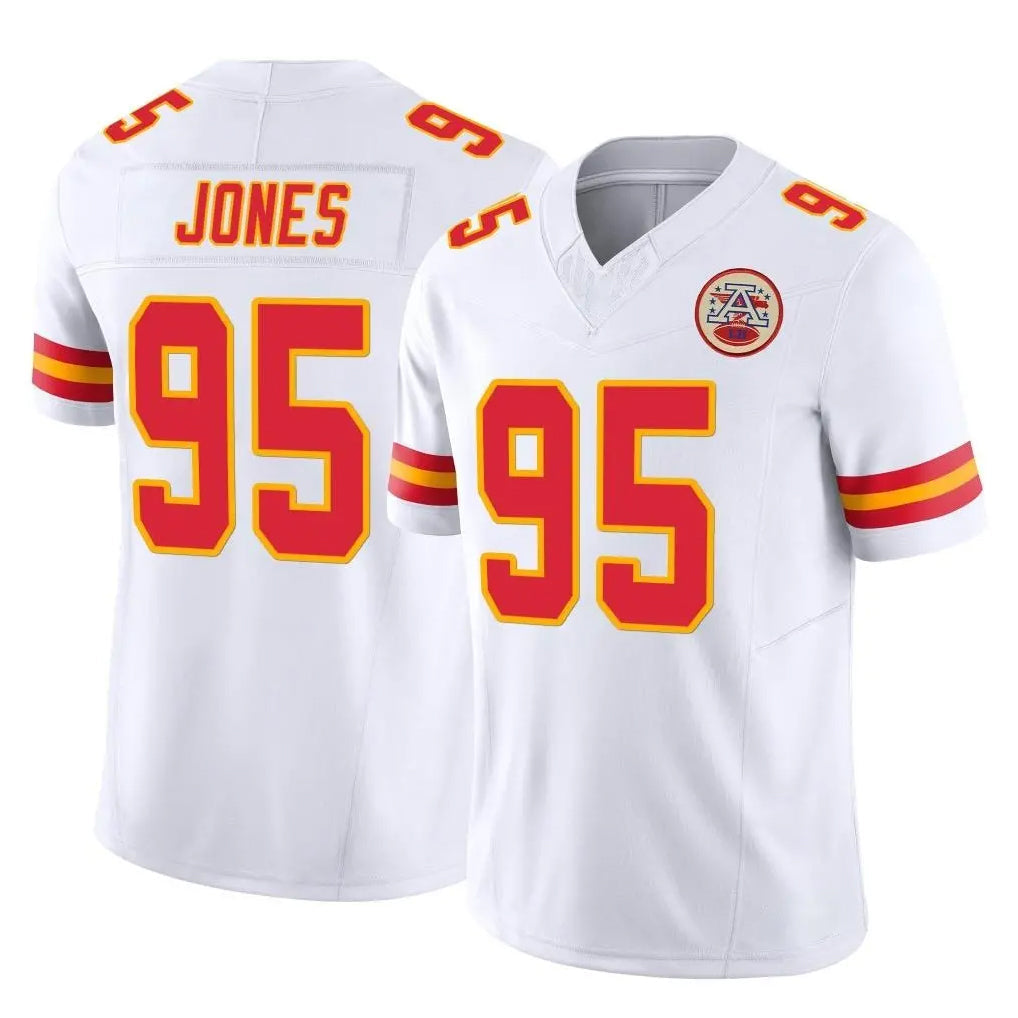 STECN KC.Chiefs #95 Chris Jones Player White Limited Vapor F.U.S.E. Home Game Stitched Jerseys