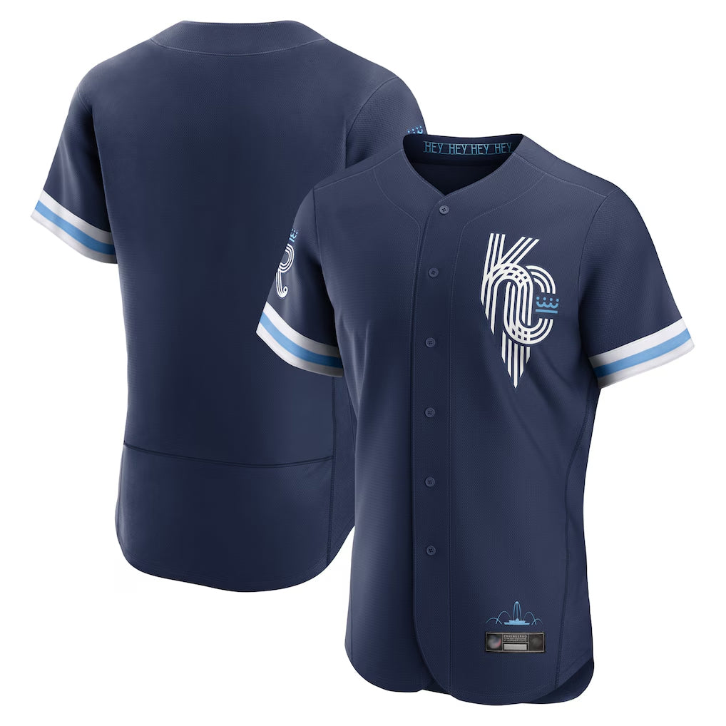 STECN KC.Royals Navy City Connect Limited Elite Home Blank Player Stitched Jerseys