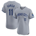 STECN KC.Royals #11 Maikel Garcia Player Gray Limited Elite Home Stitched Jerseys