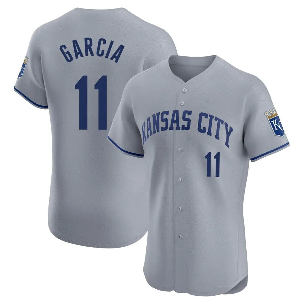 STECN KC.Royals #11 Maikel Garcia Player Gray Limited Elite Home Stitched Jerseys