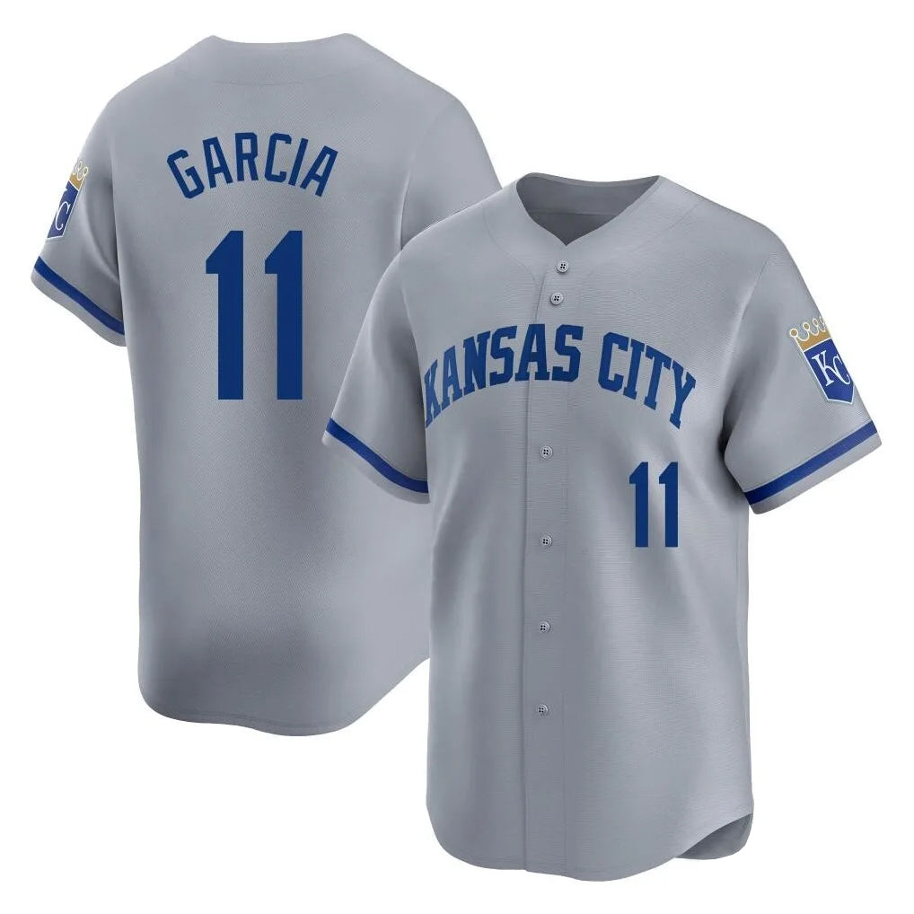 STECN KC.Royals #11 Maikel Garcia Player Gray Limited Home Stitched Jerseys