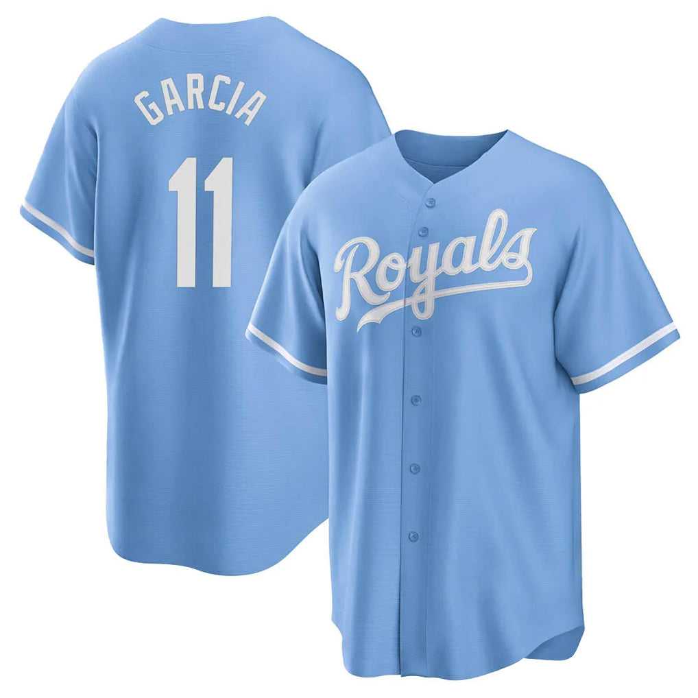 STECN KC.Royals #11 Maikel Garcia Player Light Blue Home Game Stitched Jerseys