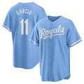 STECN KC.Royals #11 Maikel Garcia Player Light Blue Home Game Stitched Jerseys
