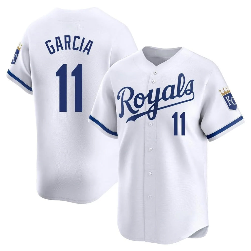 STECN KC.Royals #11 Maikel Garcia Player White Alt Limited Home Stitched Jerseys