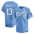 STECN KC.Royals #13 Salvador Perez Player Light Blue Alt Limited Home Stitched Jerseys