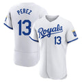 STECN KC.Royals #13 Salvador Perez Player White Limited Elite Home Game Stitched Jerseys
