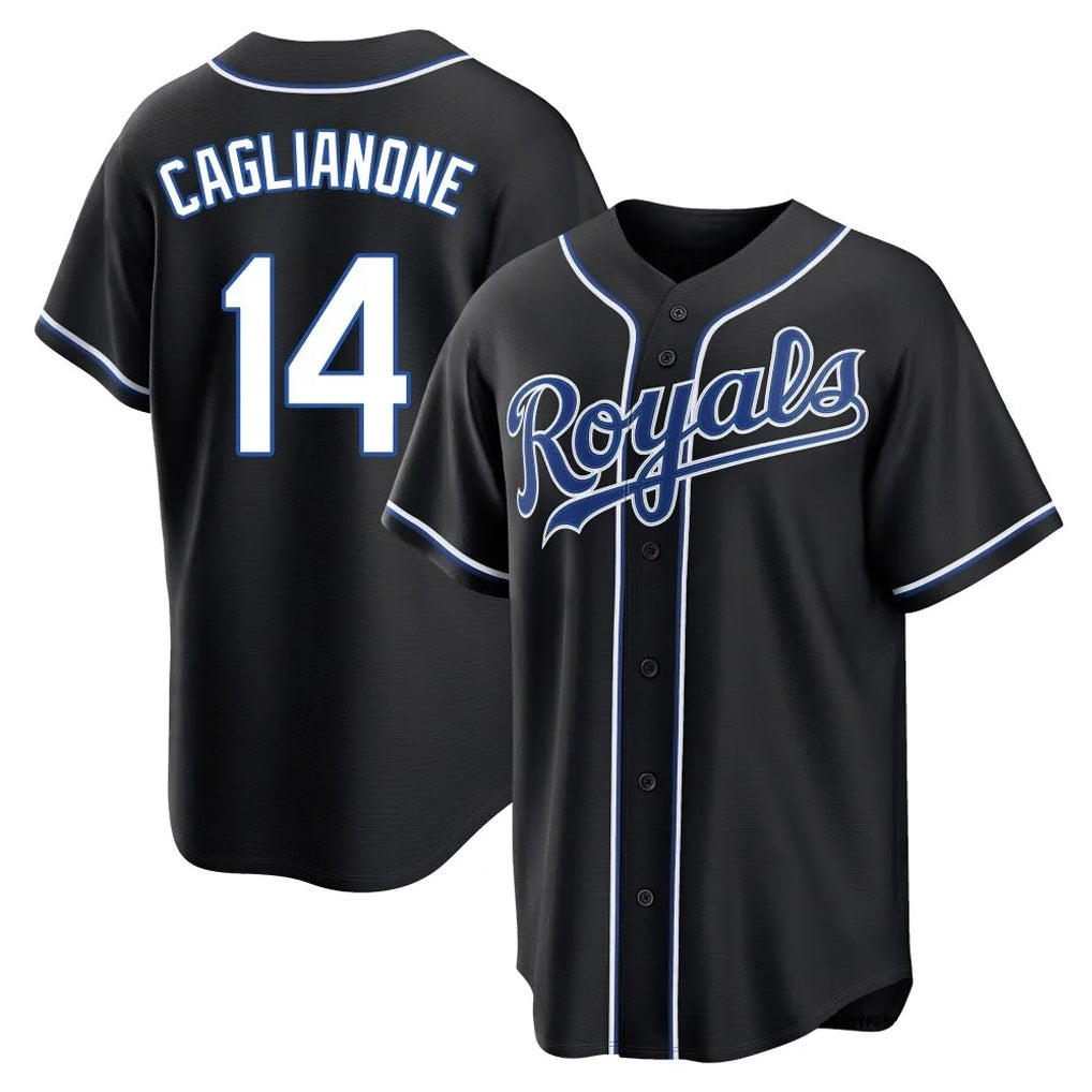 STECN KC.Royals #14 Jac Caglianone Player Black Carbon Fashion Home Game Stitched Jerseys
