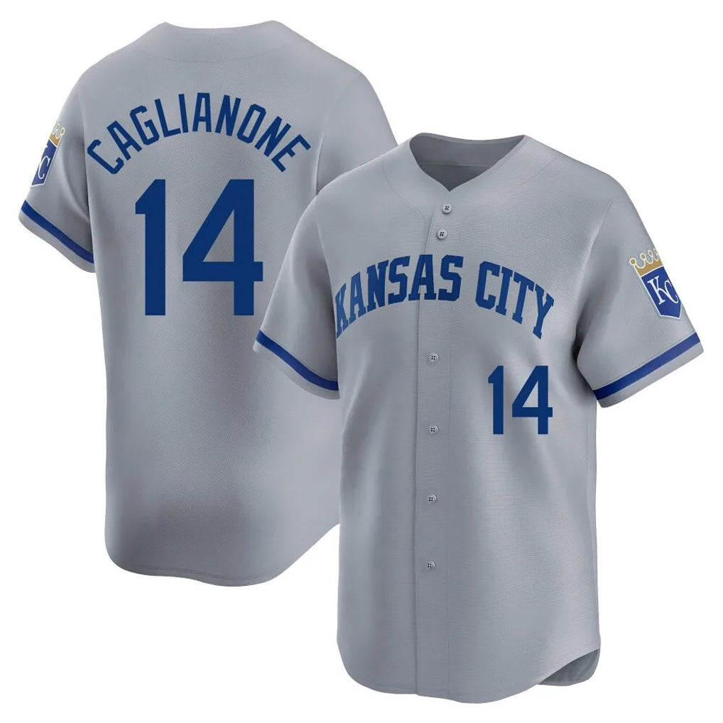 STECN KC.Royals #14 Jac Caglianone Player Gray Limited Home Stitched Jerseys