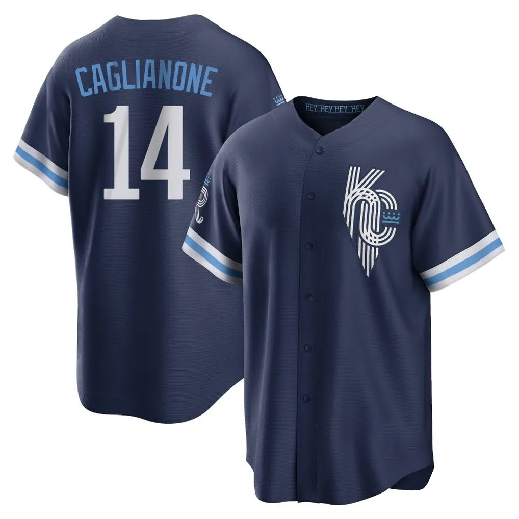 STECN KC.Royals #14 Jac Caglianone Player Navy City Connect Home Game Stitched Jerseys