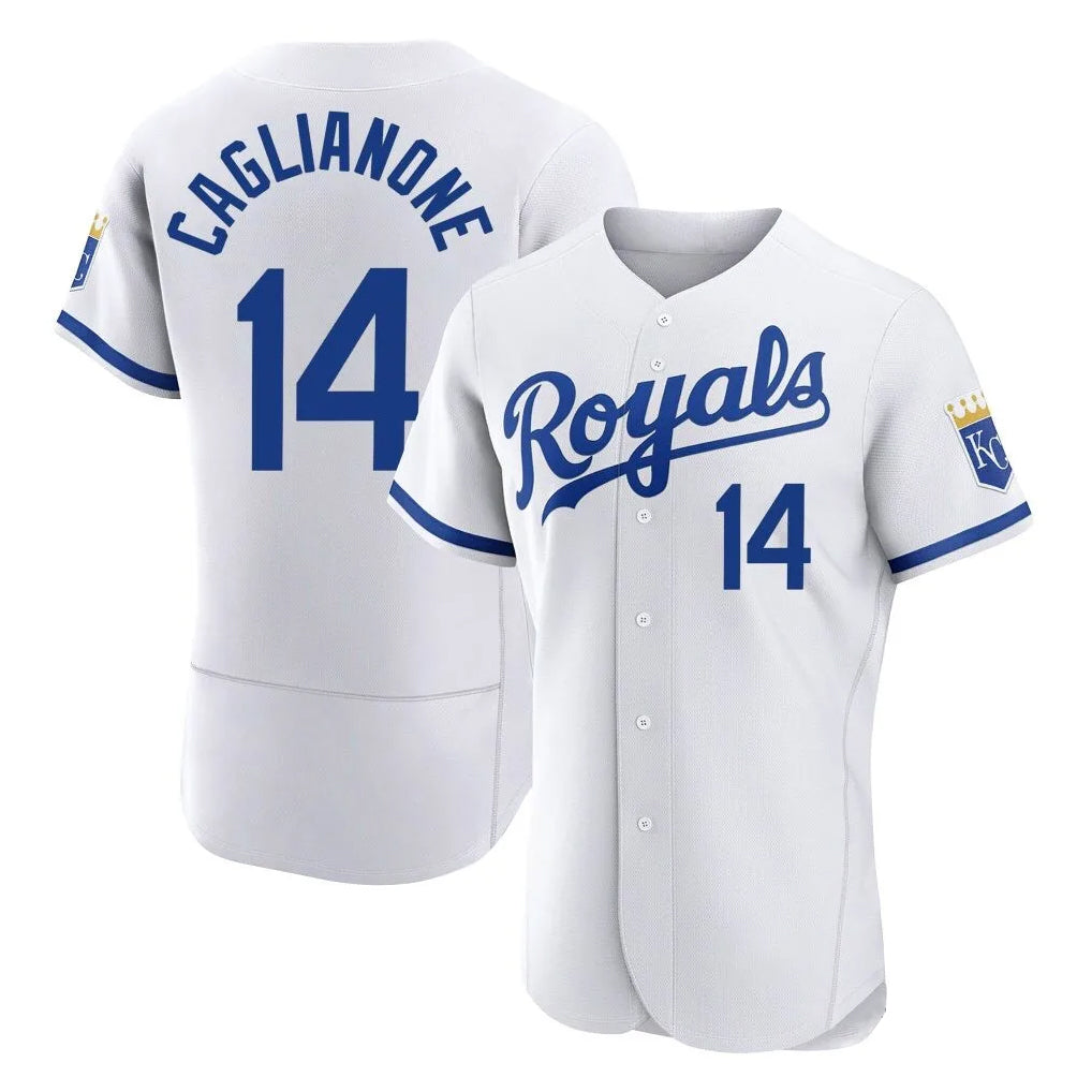 STECN KC.Royals #14 Jac Caglianone Player White Limited Elite Home Game Stitched Jerseys