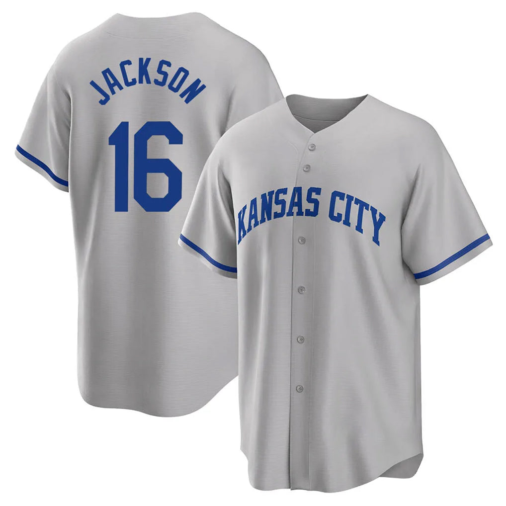 STECN KC.Royals #16 Bo Jackson Player Gray Game Home Stitched Jerseys