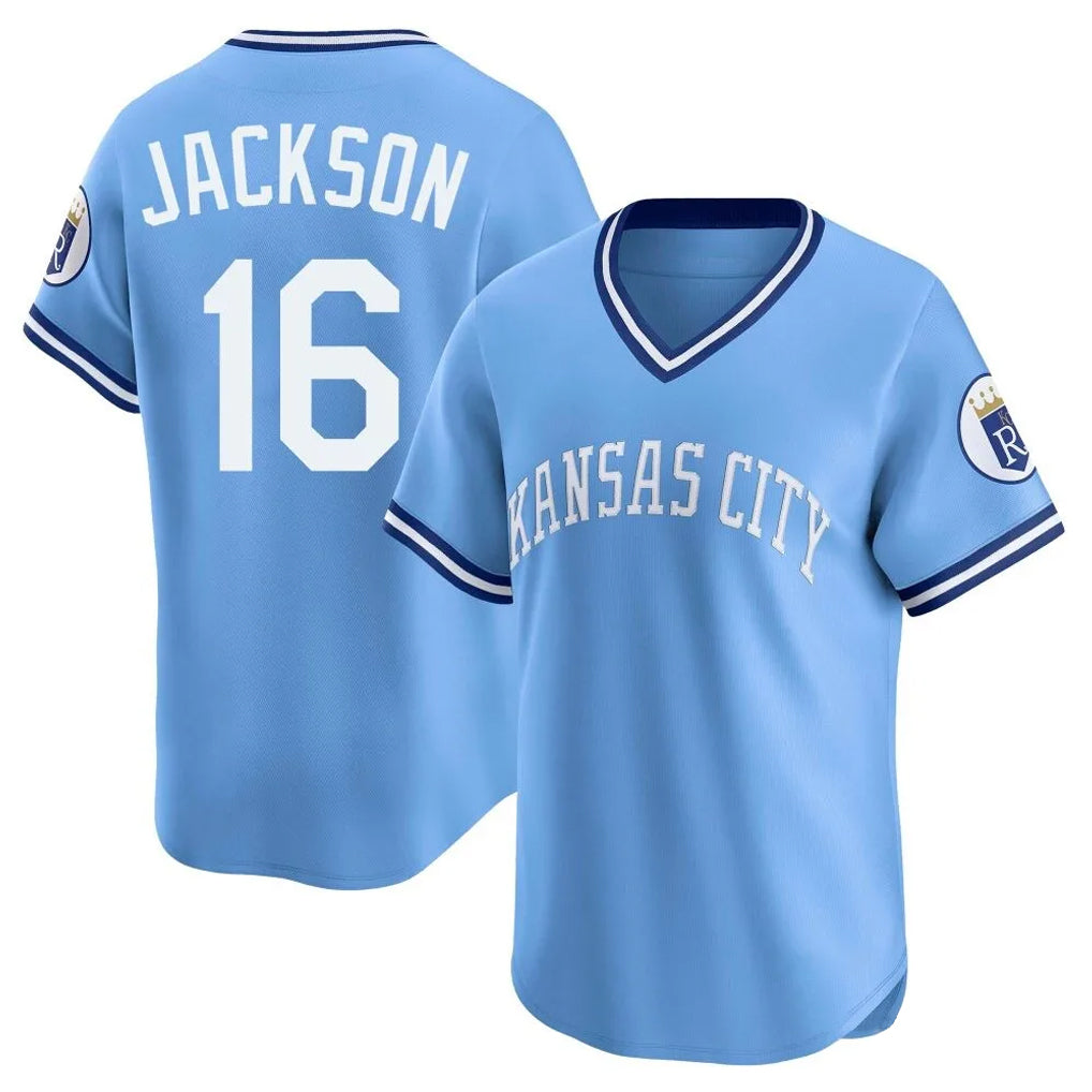 STECN KC.Royals #16 Bo Jackson Player Light Blue Limited Throwback Cooperstown Collection T-shirt Stitched Jerseys