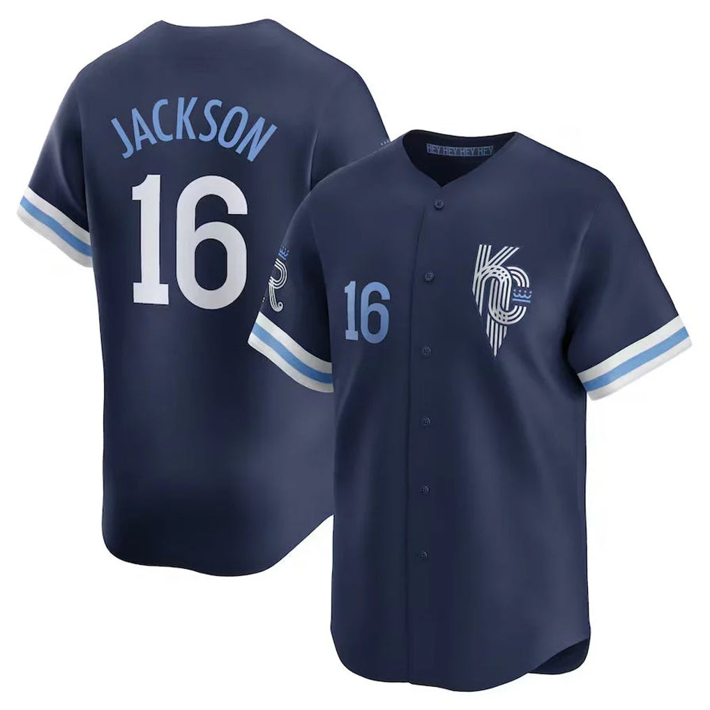 STECN KC.Royals #16 Bo Jackson Player Navy City Connect Limited Home Stitched Jerseys