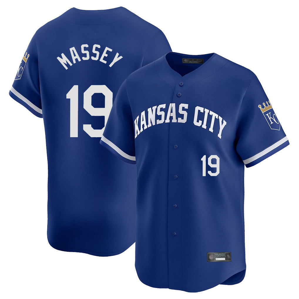 STECN KC.Royals #19 Michael Massey Player Royal Limited Home Stitched Jerseys