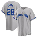 STECN KC.Royals #28 Kyle Isbel Player Gray Game Home Stitched Jerseys