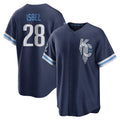 STECN KC.Royals #28 Kyle Isbel Player Navy City Connect Home Game Stitched Jerseys