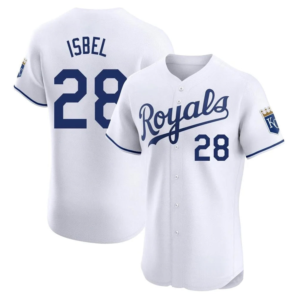 STECN KC.Royals #28 Kyle Isbel Player White Alt Limited Elite Home Stitched Jerseys