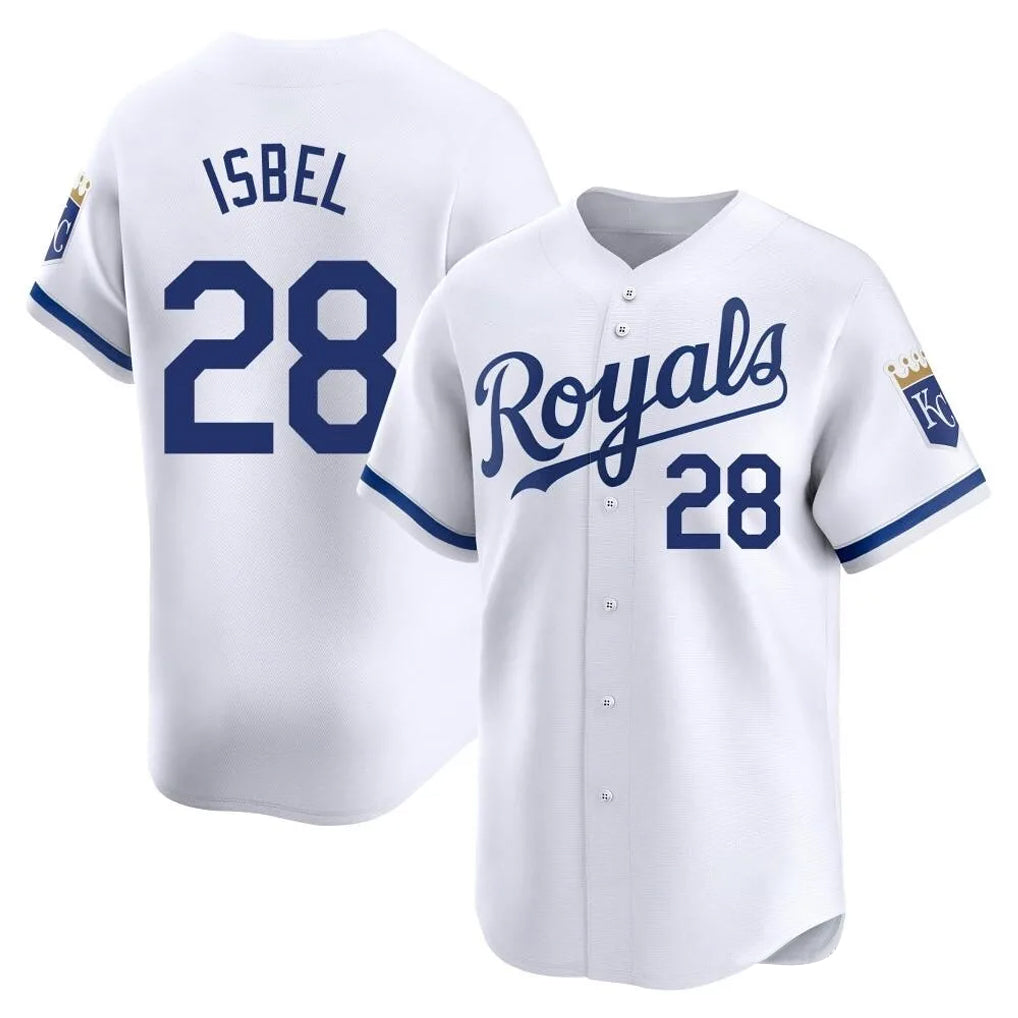 STECN KC.Royals #28 Kyle Isbel Player White Alt Limited Home Stitched Jerseys