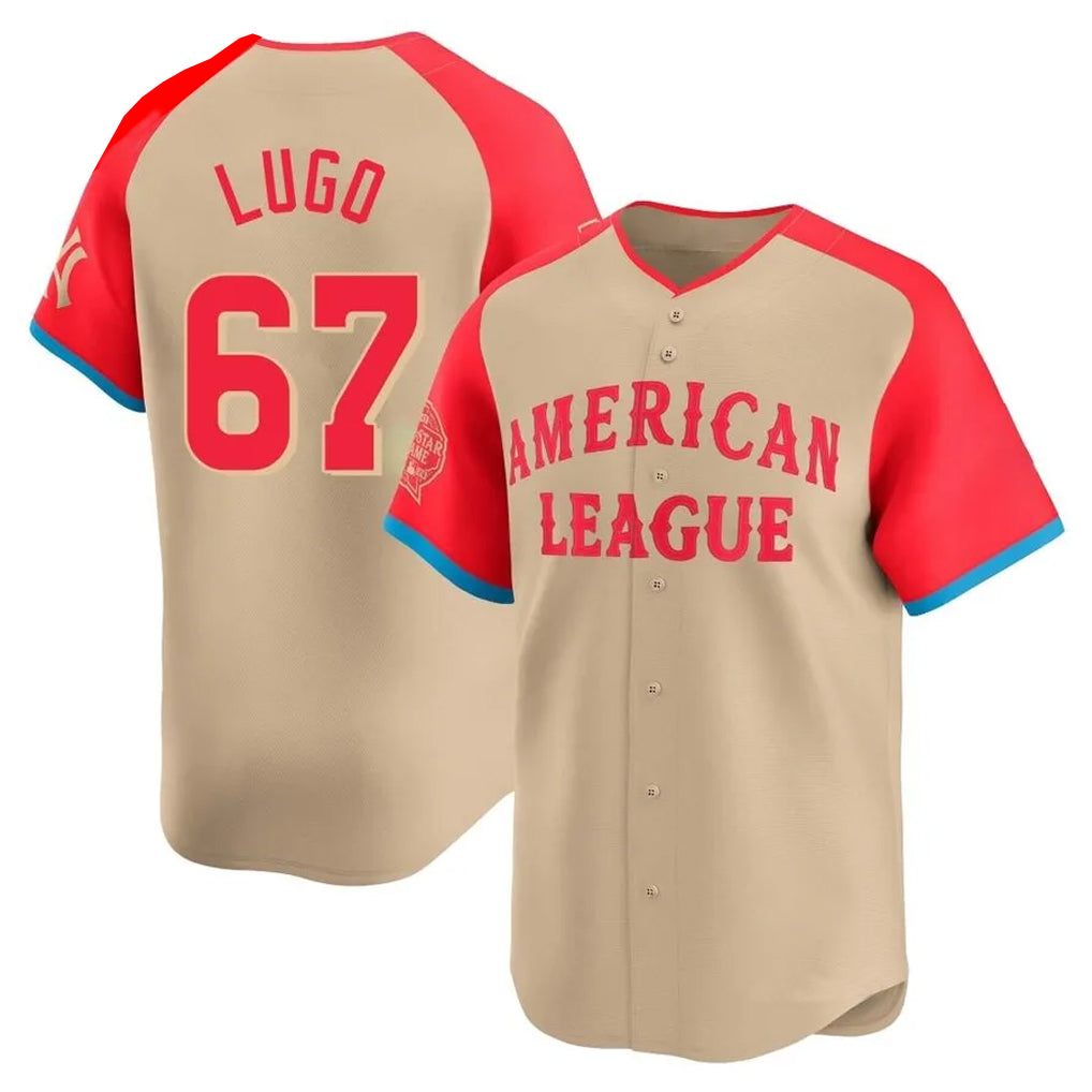STECN KC.Royals #67 Seth Lugo Player Cream American League All-Star Game Limited Home Stitched Jerseys