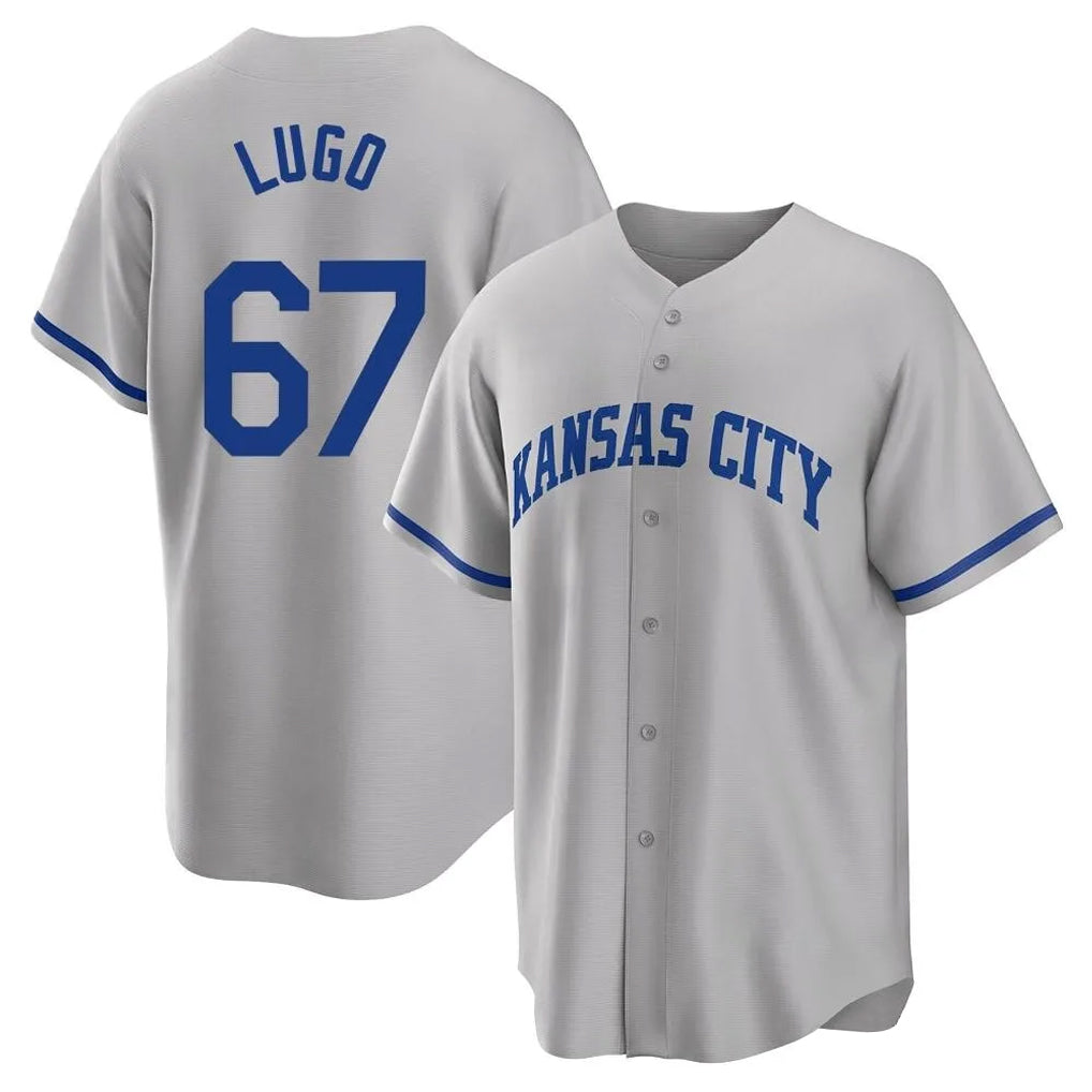 STECN KC.Royals #67 Seth Lugo Player Gray Game Home Stitched Jerseys