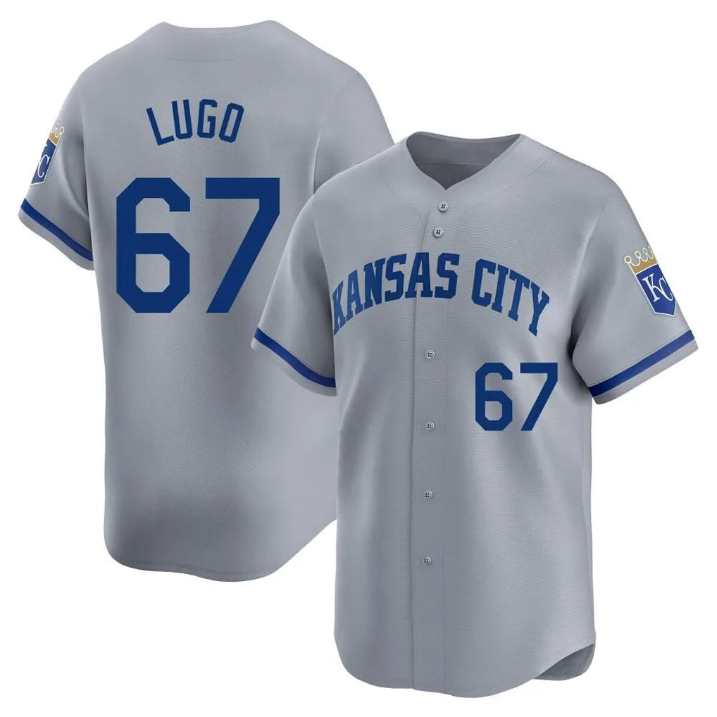 STECN KC.Royals #67 Seth Lugo Player Gray Limited Home Stitched Jerseys