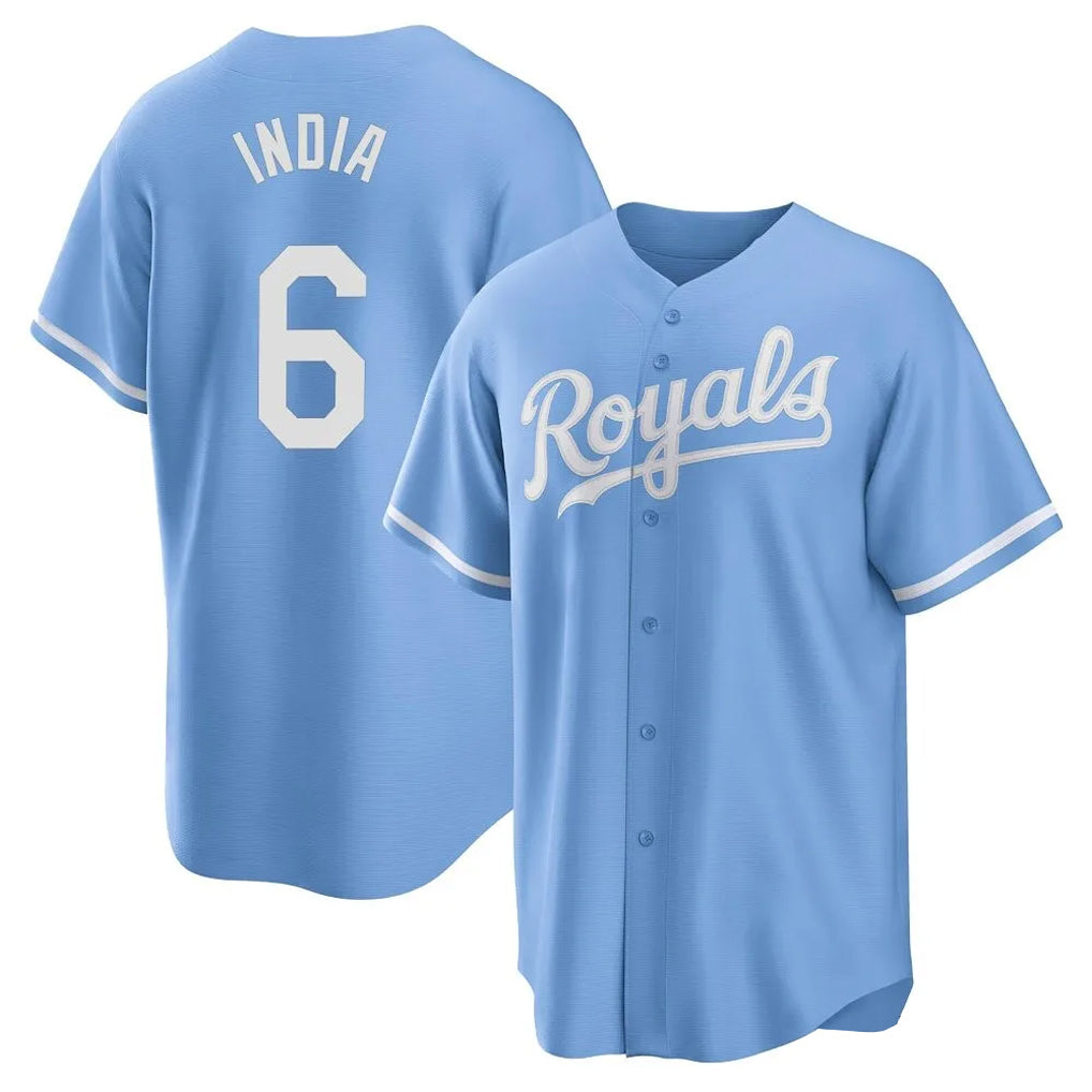 STECN KC.Royals #6 Jonathan India Player Light Blue Home Game Stitched Jerseys