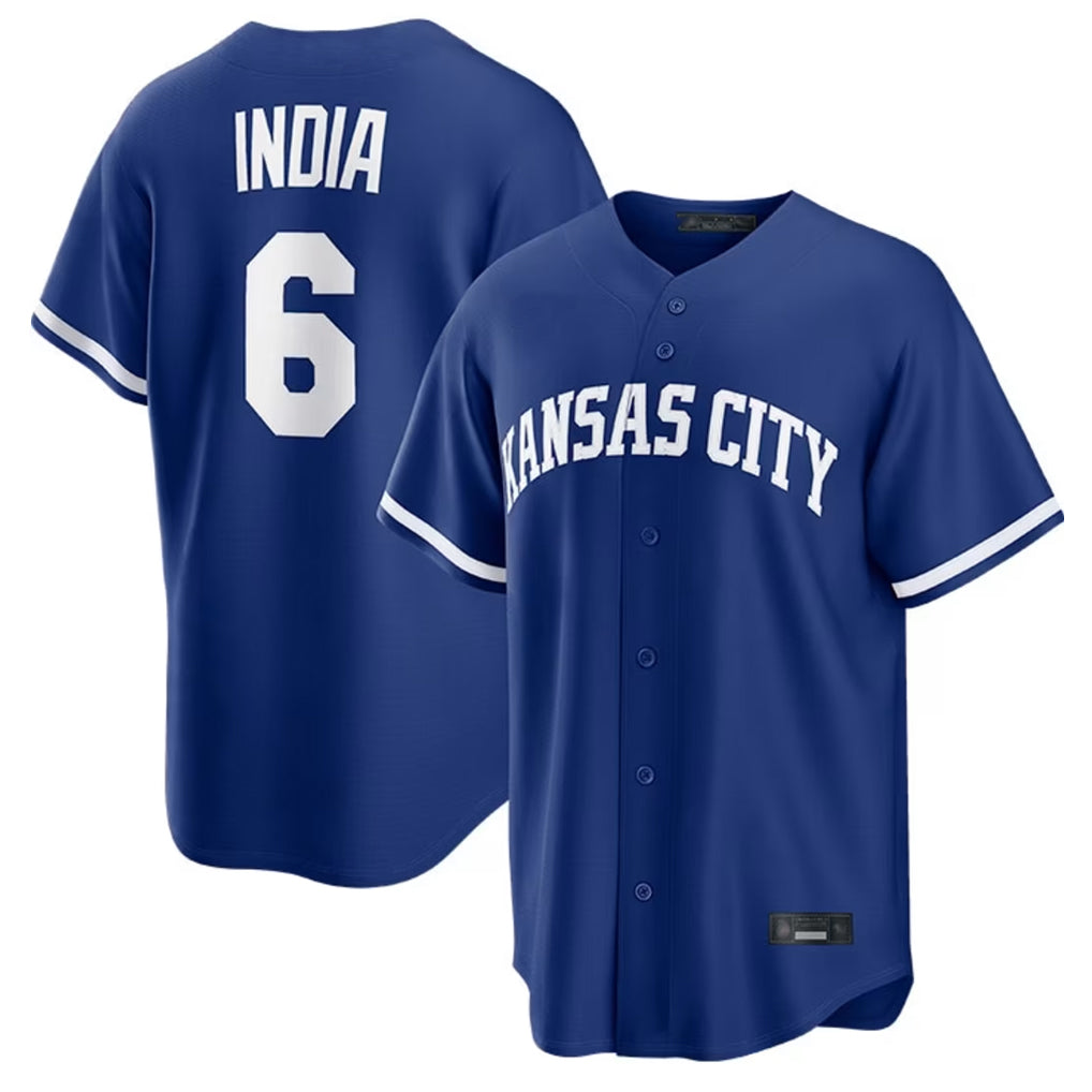 STECN KC.Royals #6 Jonathan India Player Royal Game Home Stitched Jerseys