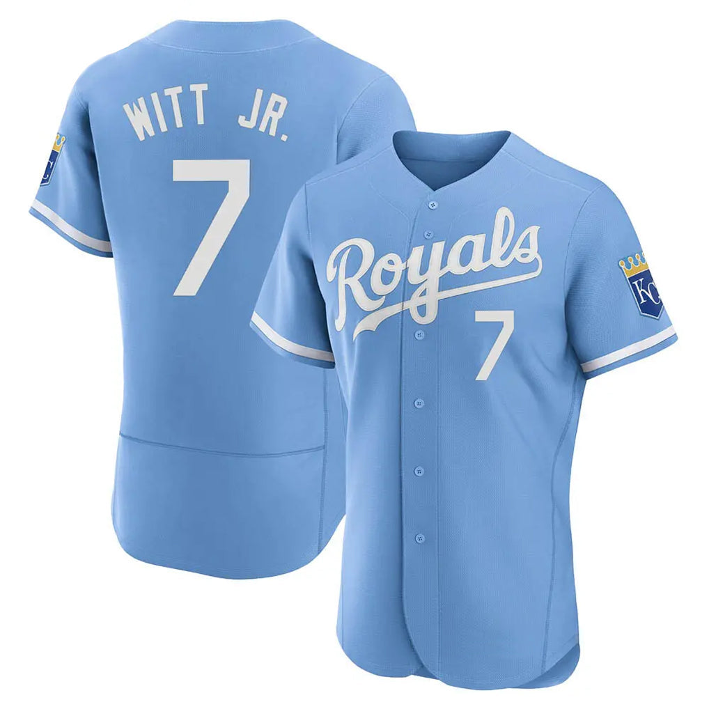 STECN KC.Royals #7 Bobby Witt Jr. Player Light Blue Alt Limited Elite Home Stitched Jerseys