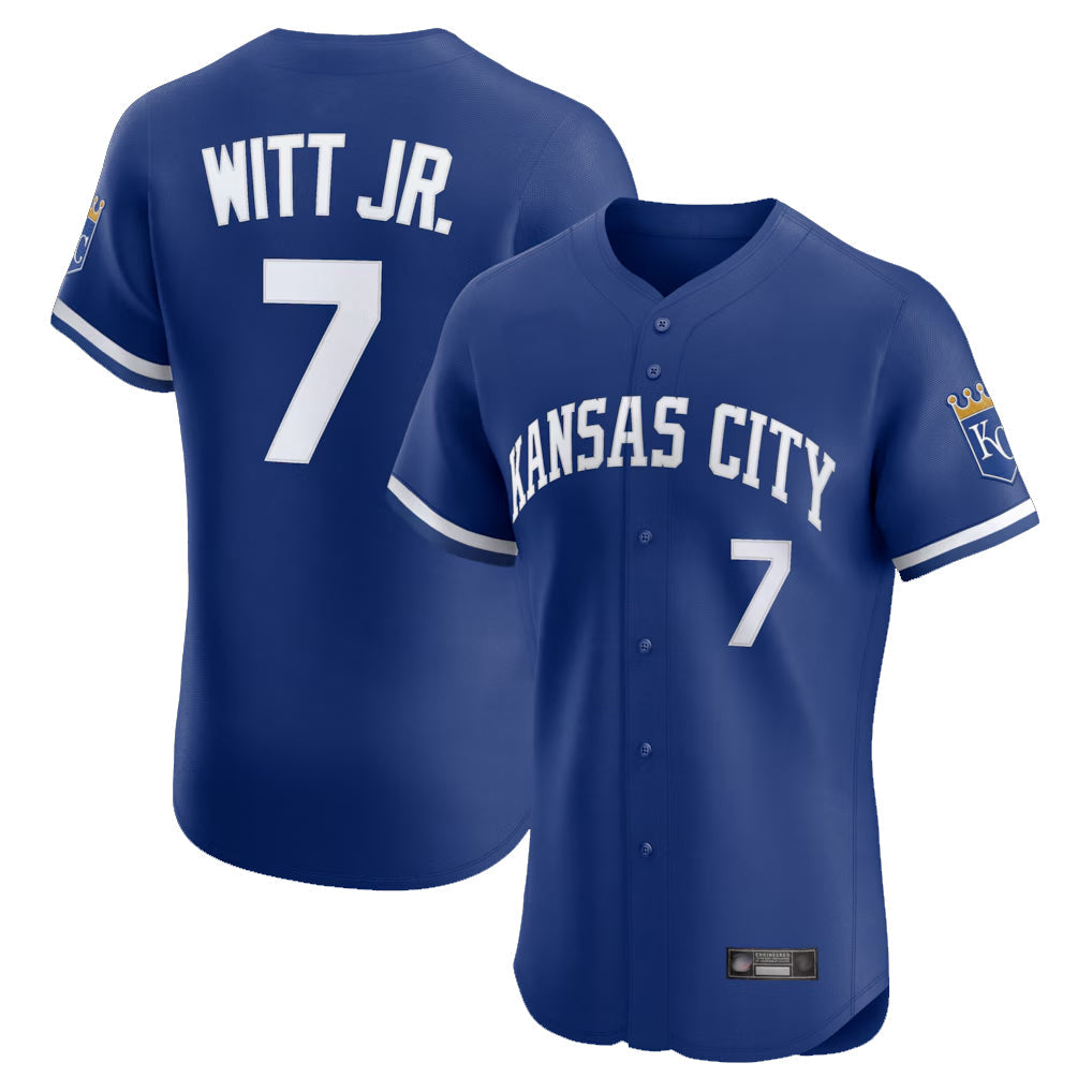 STECN KC.Royals #7 Bobby Witt Jr. Player Royal Limited Elite Home Stitched Jerseys