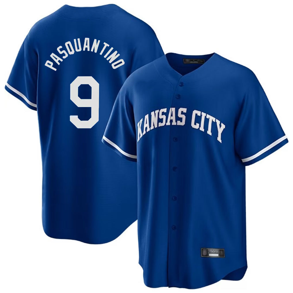 STECN KC.Royals #9 Vinnie Pasquantino Player Royal Game Home Stitched Jerseys