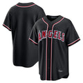 STECN LA.Angels Black Fashion Out Home Game Blank Player Stitched Jerseys