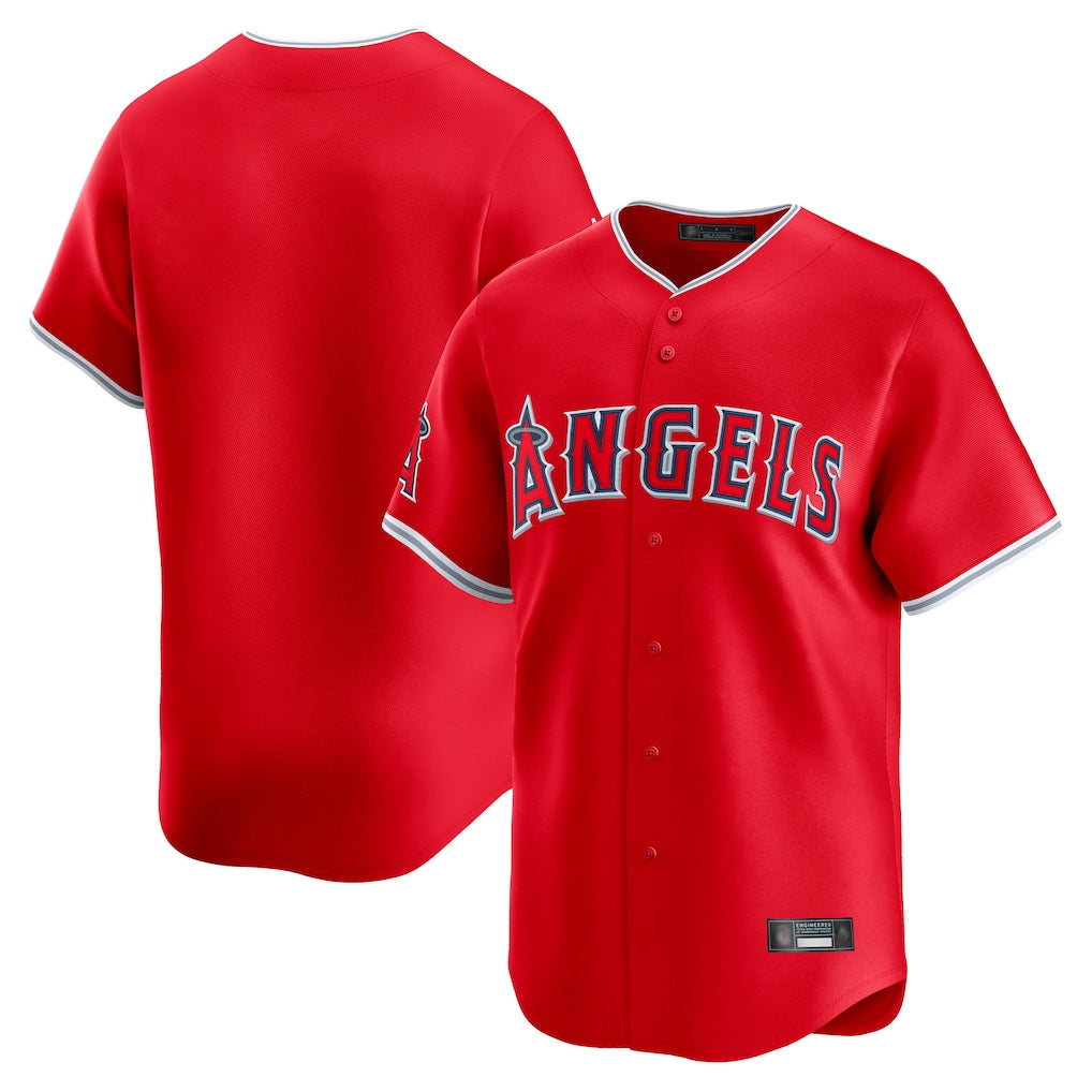 STECN LA.Angels Red Home Limited Blank Player Stitched Jerseys