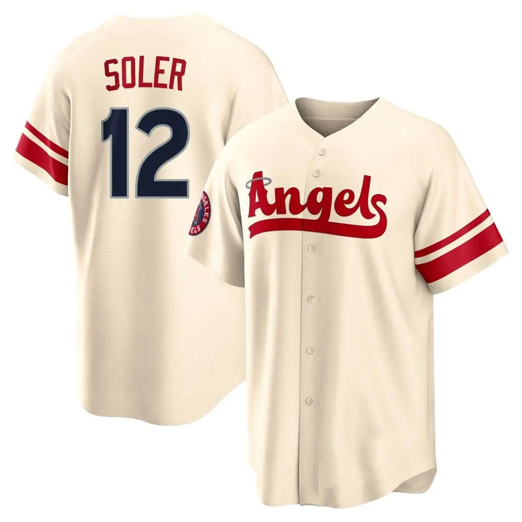 STECN LA.Angels #12 Jorge Soler Player Cream City Connect Home Stitched Jerseys