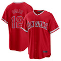 STECN LA.Angels #12 Jorge Soler Player Red Home Game Stitched Jerseys
