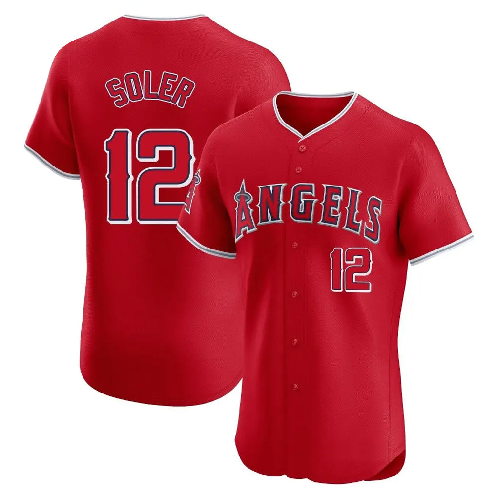 STECN LA.Angels #12 Jorge Soler Player Red Home Limited Elite Stitched Jerseys