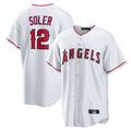 STECN LA.Angels #12 Jorge Soler Player White Home Game Stitched Jerseys