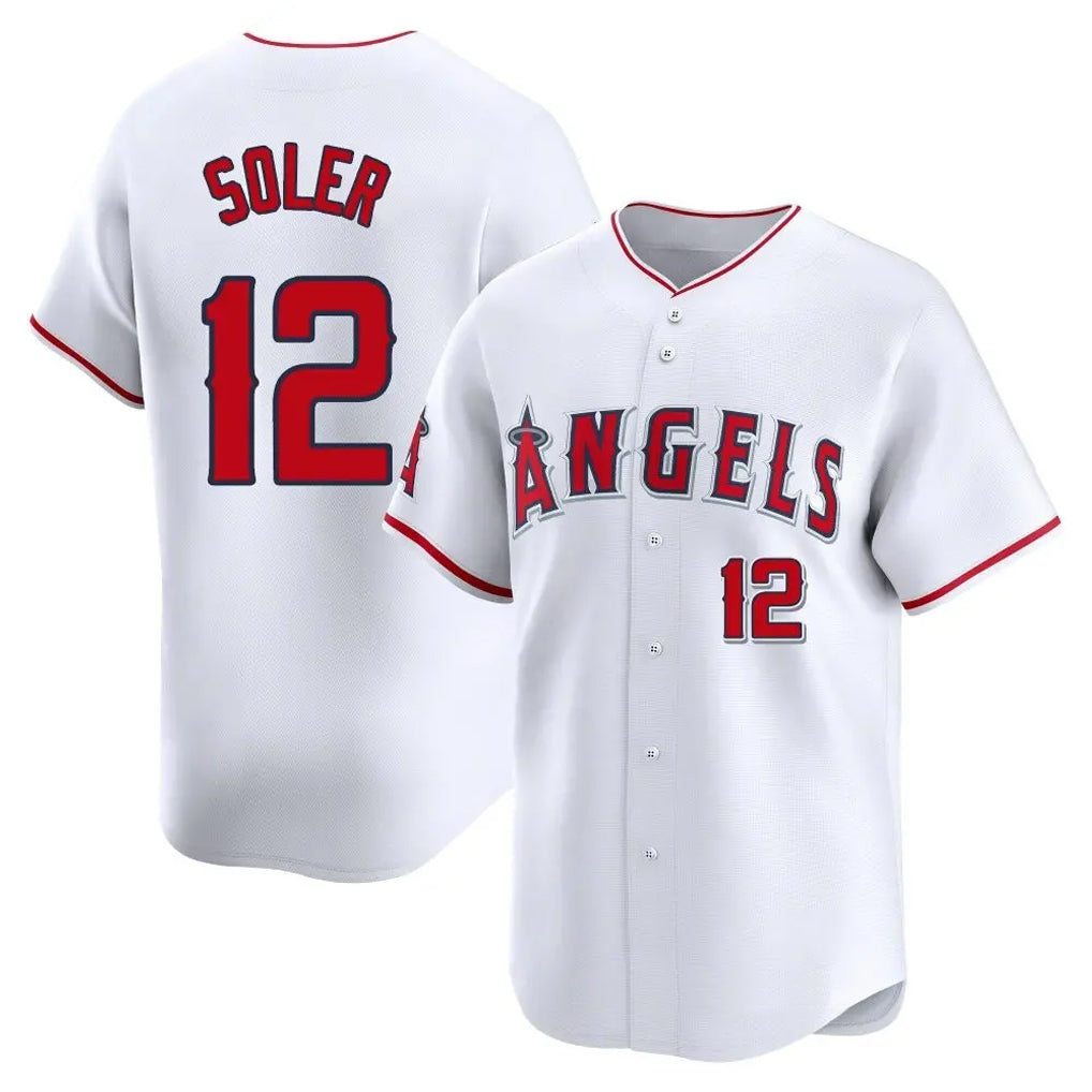 STECN LA.Angels #12 Jorge Soler Player White Limited Home Stitched Jerseys