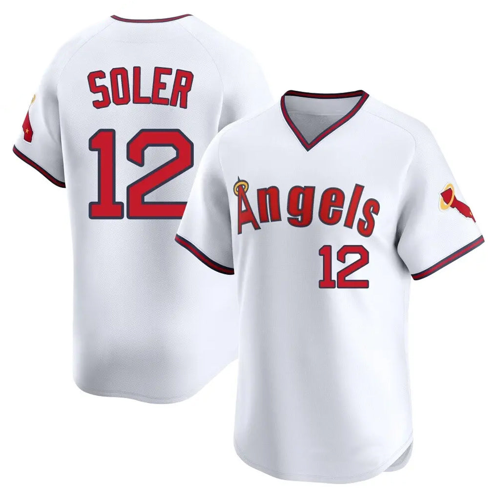 STECN LA.Angels #12 Jorge Soler Player White T-shirt Home Limited Stitched Jerseys