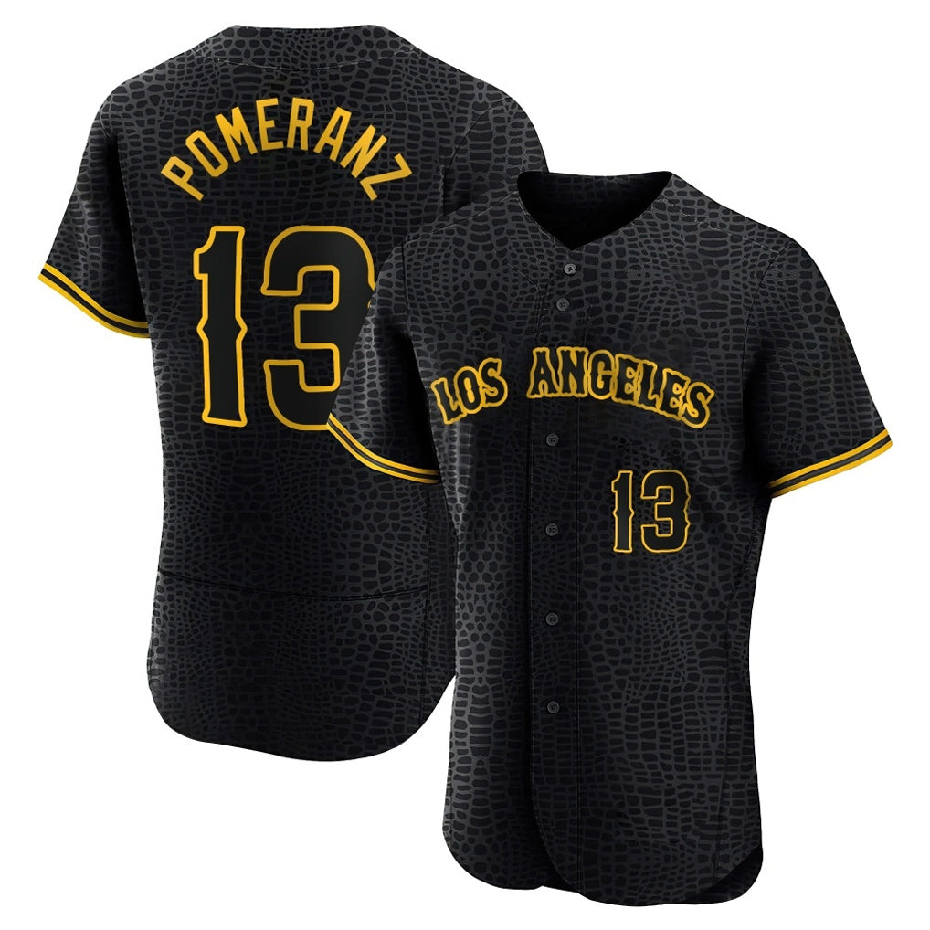 STECN LA.Angels #13 Drew Pomeranz Player Black Snake Skin City Limited Elite Home Stitched Jerseys
