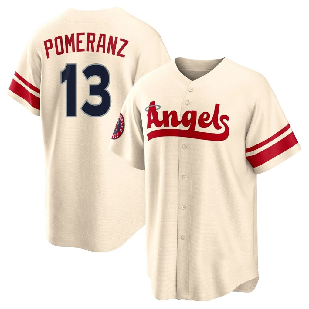 STECN LA.Angels #13 Drew Pomeranz Player Cream City Connect Home Stitched Jerseys