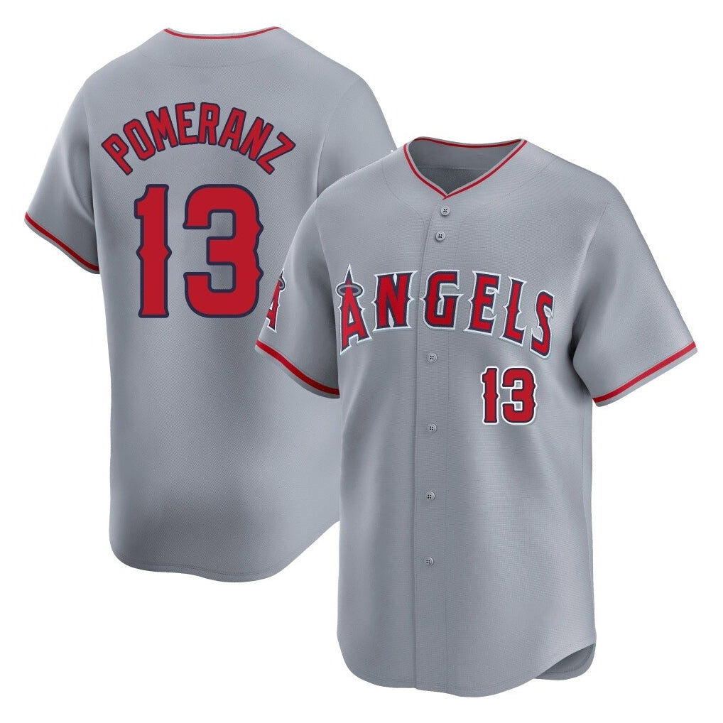 STECN LA.Angels #13 Drew Pomeranz Player Gray Home Limited Stitched Jerseys
