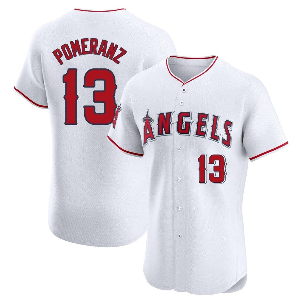 STECN LA.Angels #13 Drew Pomeranz Player White Limited Elite Stitched Home Jerseys