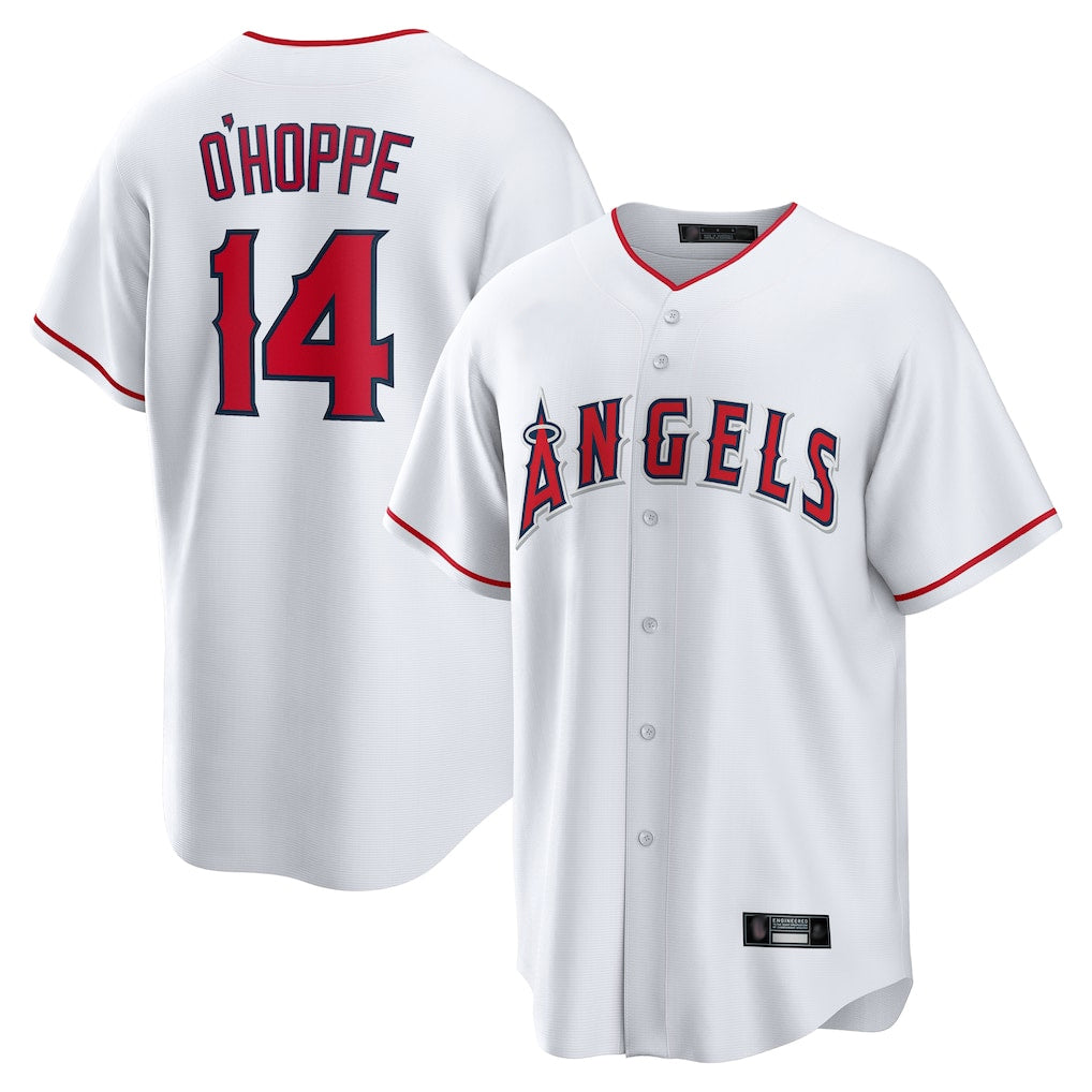 STECN LA.Angels #14 Logan O'Hoppe Player White Home Game Stitched Jerseys