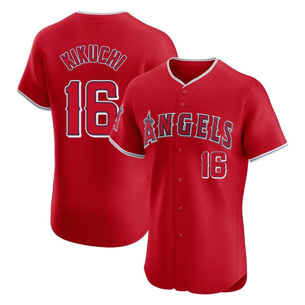 STECN LA.Angels #16 Yusei Kikuchi Player Red Home Limited Elite Stitched Jerseys