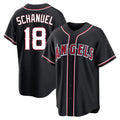 STECN LA.Angels #18 Nolan Schanuel Player Black Fashion Out Home Game Stitched Jerseys