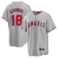 STECN LA.Angels #18 Nolan Schanuel Player Gray Home Game Stitched Jerseys